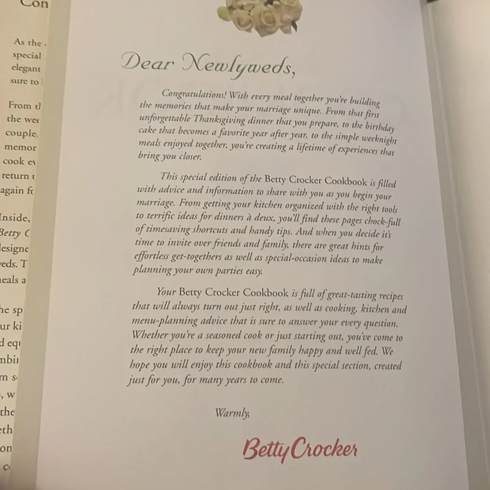 BETTY CROCKER’S BRIDAL EDITION COOKBOOK. EXCELLENT CONDITION.  Recipes, …